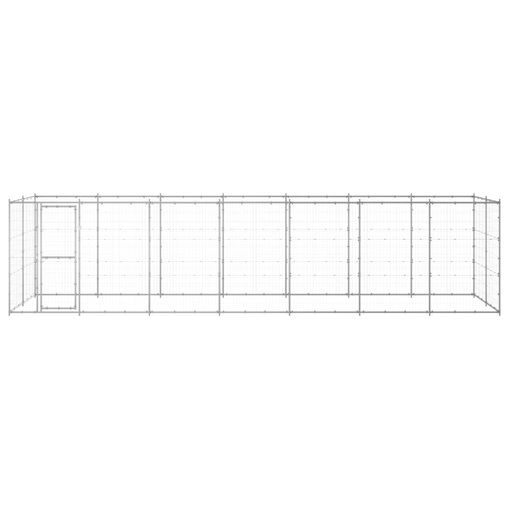 Outdoor Dog Kennel Galvanised Steel 16.94 m?