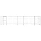 Outdoor Dog Kennel Galvanised Steel 16.94 m² - Front View
