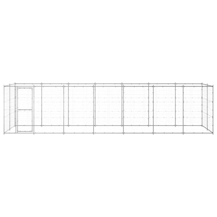 Outdoor Dog Kennel Galvanised Steel 16,94 m²