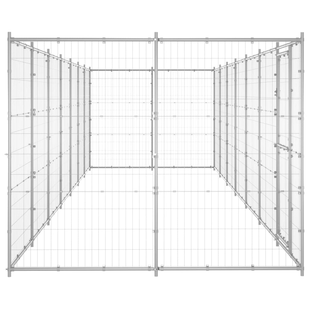 Outdoor Dog Kennel Galvanised Steel 16.94 m?