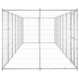 Outdoor Dog Kennel Galvanised Steel 16.94 m² - Side View