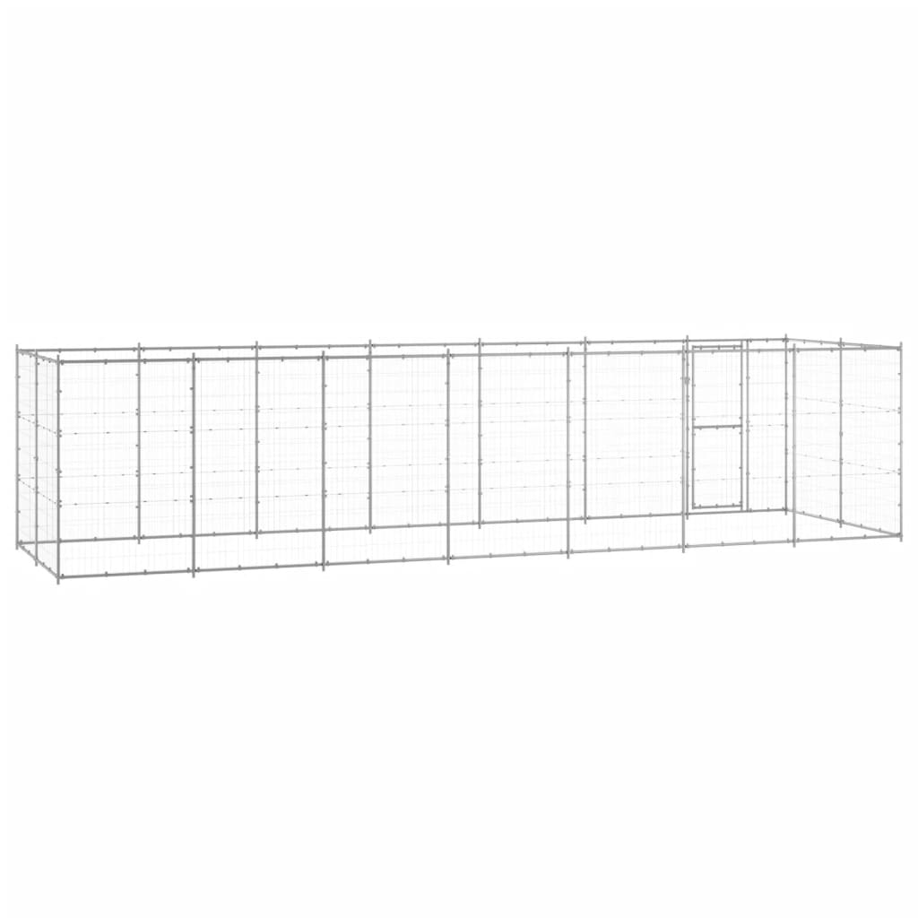 Outdoor Dog Kennel Galvanised Steel 16.94 m?