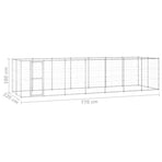 Outdoor Dog Kennel Galvanised Steel 16,94 m²