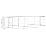 Outdoor Dog Kennel Galvanised Steel 16.94 m² - Rear View