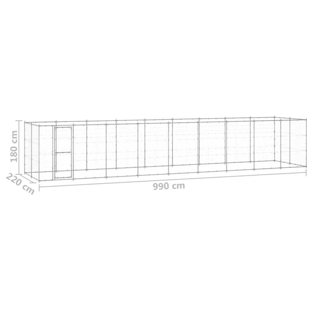Outdoor Dog Kennel Galvanised Steel 21.78 m?