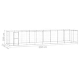 Outdoor Dog Kennel Galvanised Steel 21.78 m² - Rear View