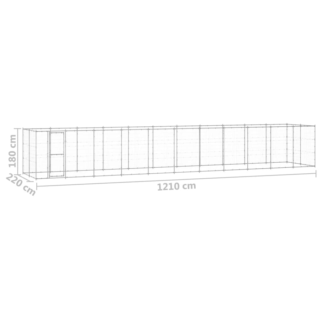 Outdoor Dog Kennel Galvanised Steel 26.62 m?