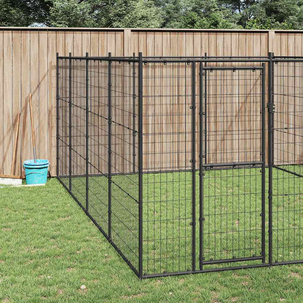 Outdoor Dog Kennel Steel 14.52 m?