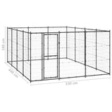 Outdoor Dog Kennel Steel 14.52 m² - Rear View