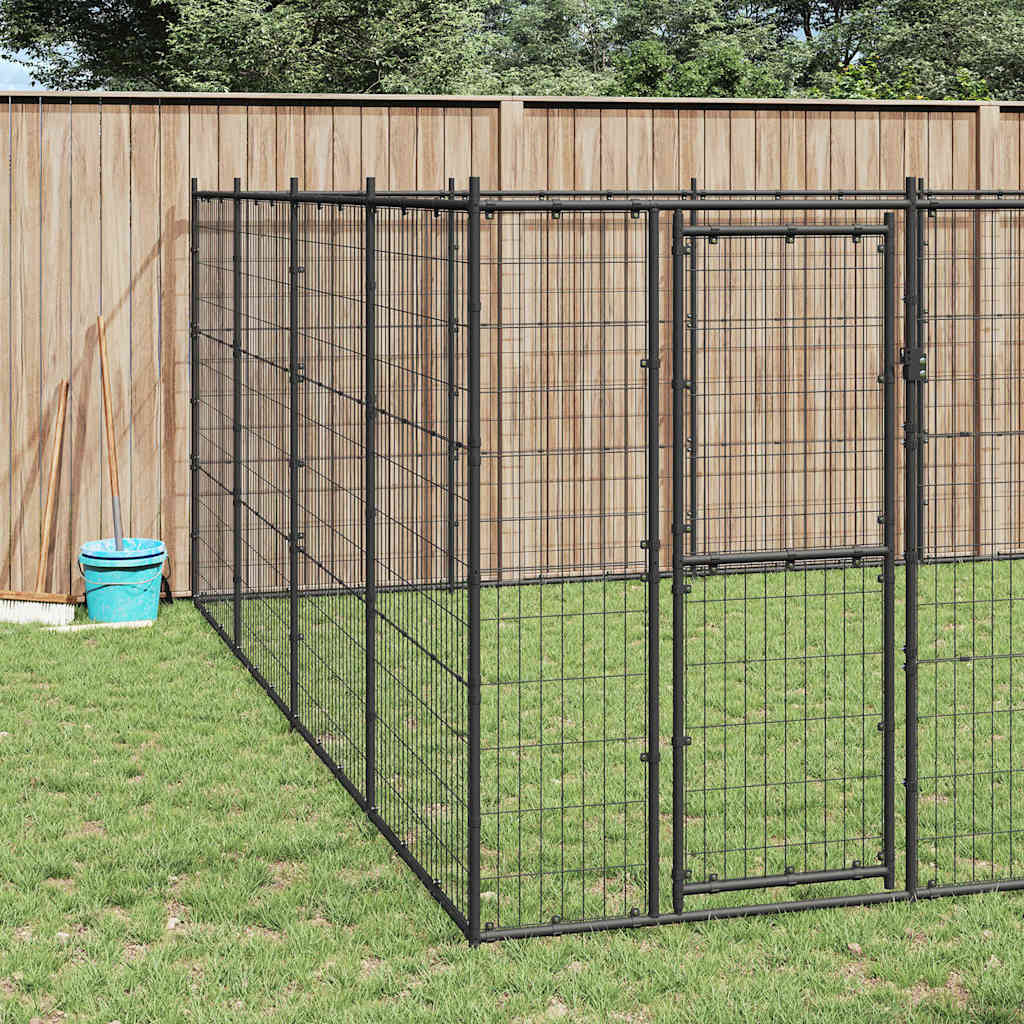 Outdoor Dog Kennel Steel 24.2 m?