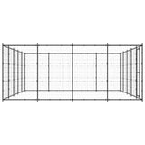 Outdoor Dog Kennel Steel 24.2 m² - Side View