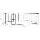 Outdoor Dog Kennel Steel 24.2 m² - Rear View
