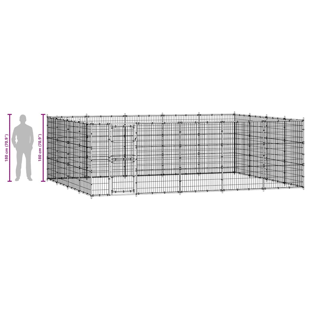 Outdoor Dog Kennel Steel 24.2 m?
