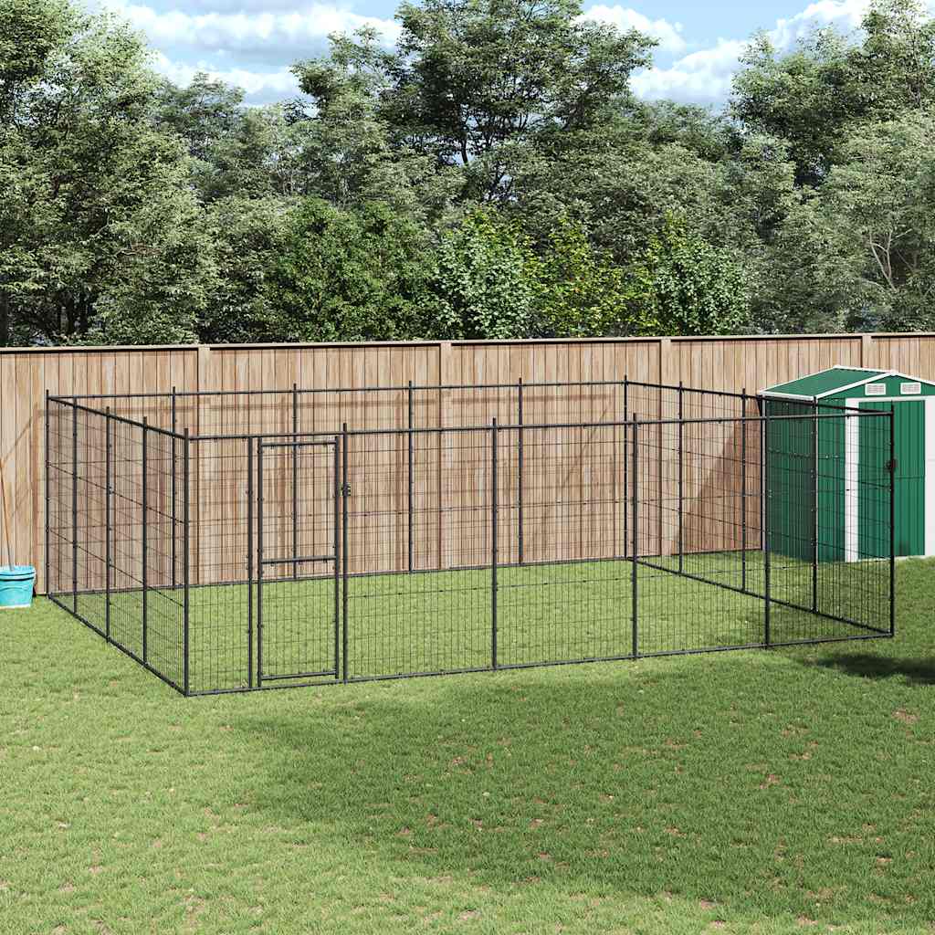 Outdoor Dog Kennel Steel 24.2 m?