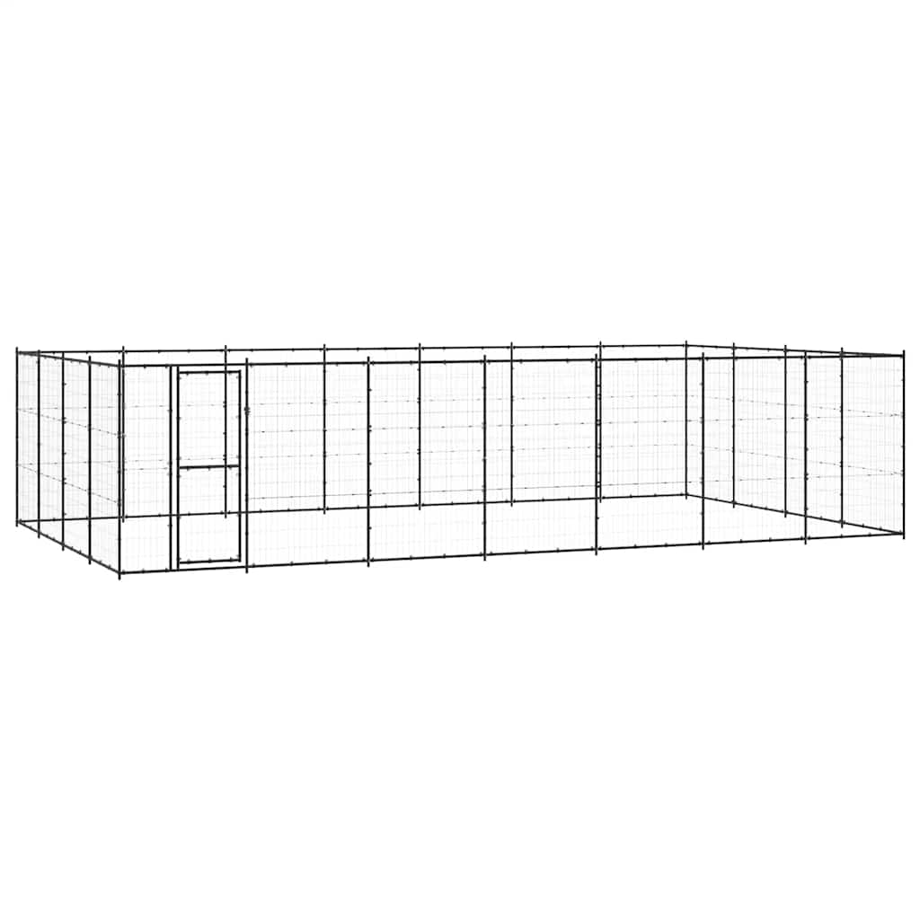 Outdoor Dog Kennel Steel 33.88 m?