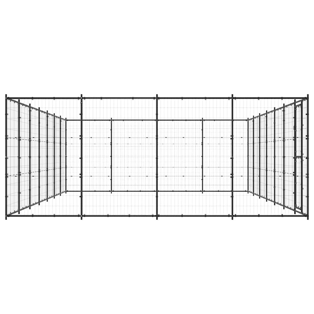 Outdoor Dog Kennel Steel 33.88 m?