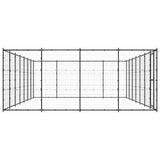 Outdoor Dog Kennel Steel 33.88 m?