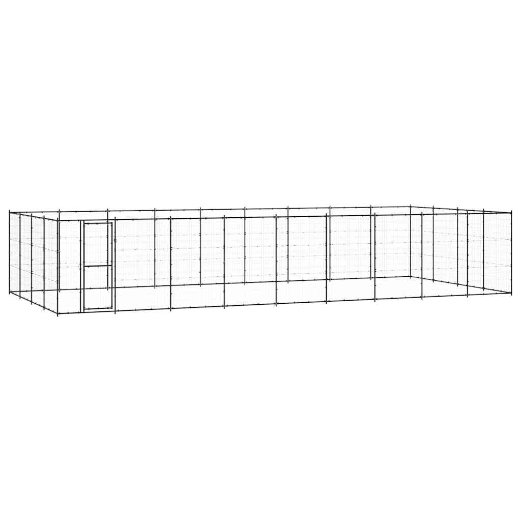 Outdoor Dog Kennel Steel 43.56 m?