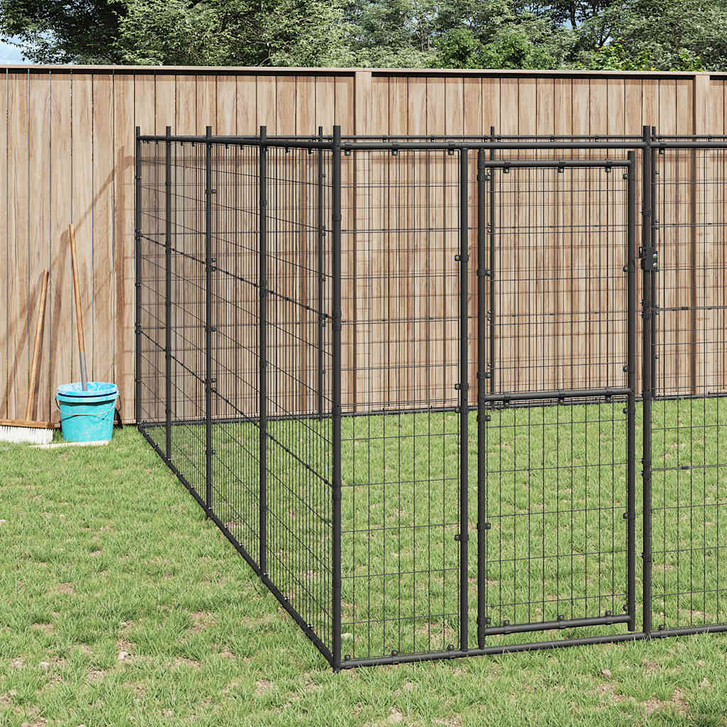 Outdoor Dog Kennel Steel 43.56 m?