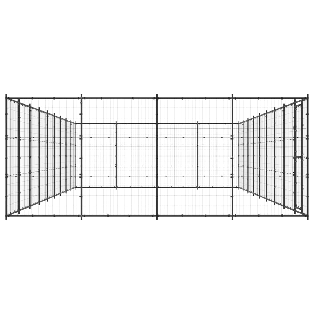 Outdoor Dog Kennel Steel 43.56 m?