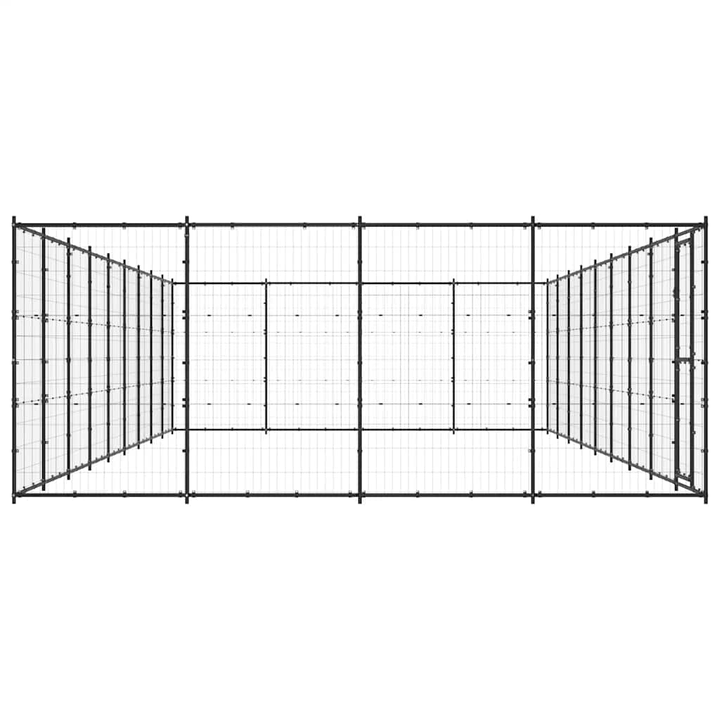 Outdoor Dog Kennel Steel 43.56 m?