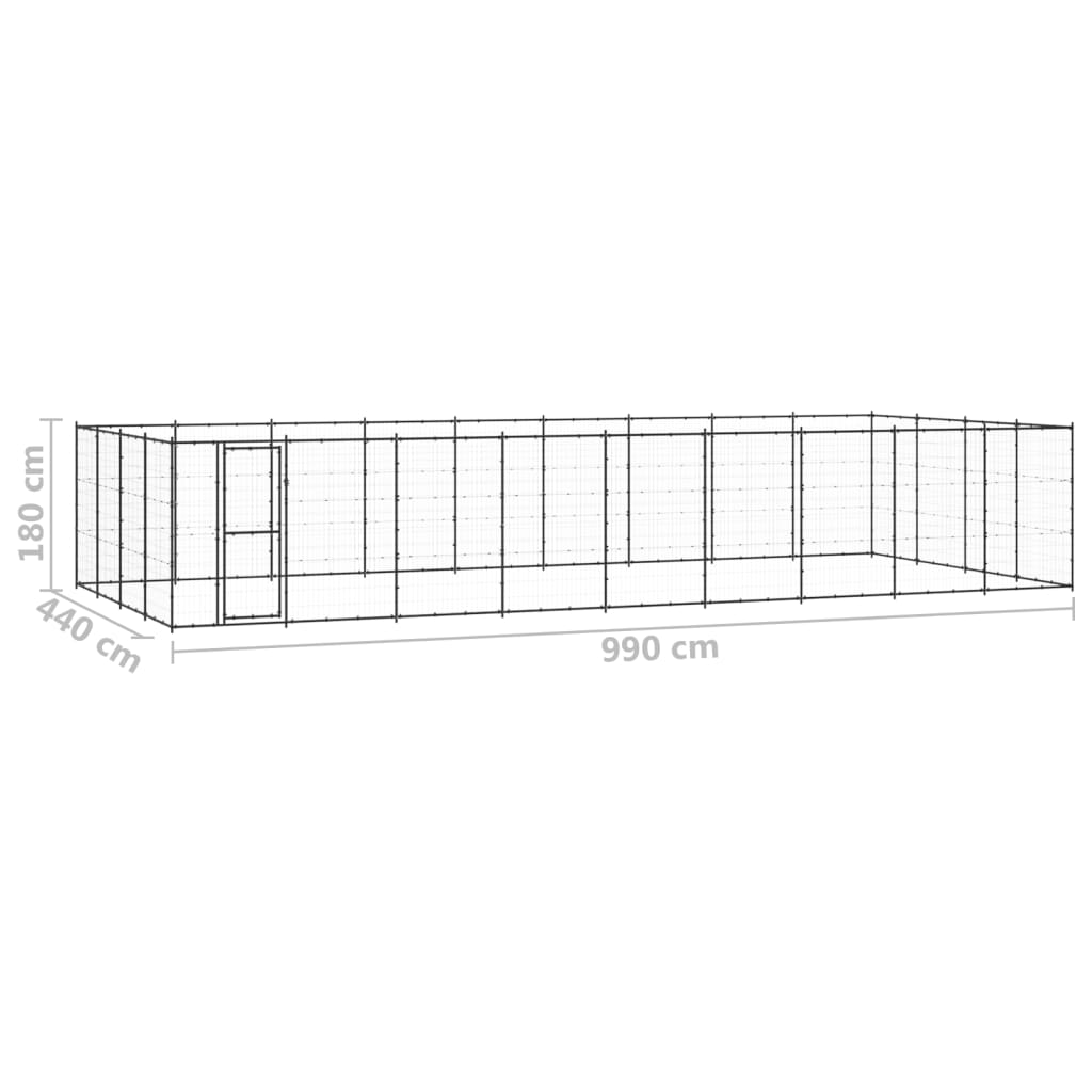 Outdoor Dog Kennel Steel 43.56 m?
