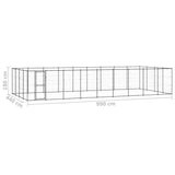 Outdoor Dog Kennel Steel 43.56 m² - Rear View