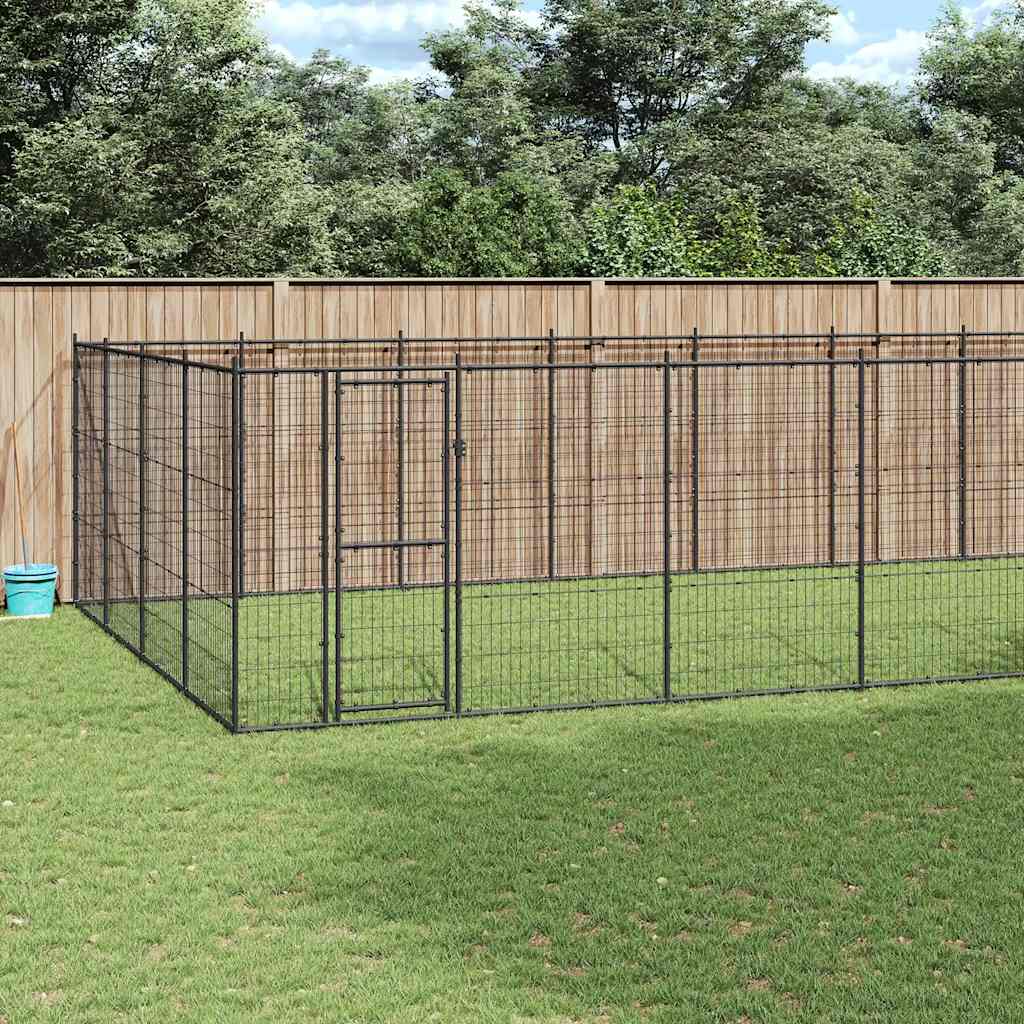 Outdoor Dog Kennel Steel 43.56 m?
