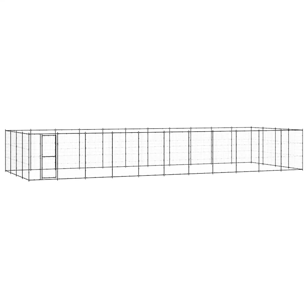 Outdoor Dog Kennel Steel 53.24 m?