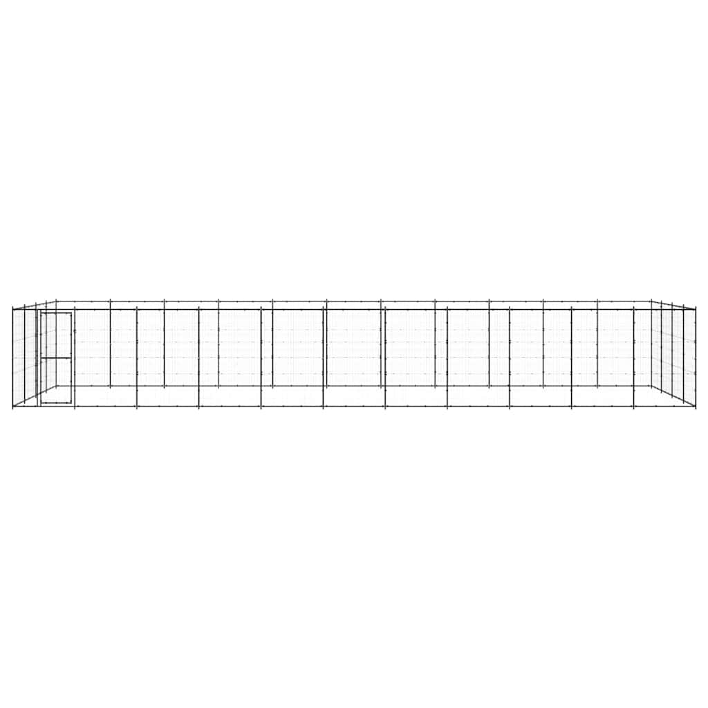 Outdoor Dog Kennel Steel 53.24 m?