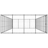Outdoor Dog Kennel Steel 53.24 m² - Side View