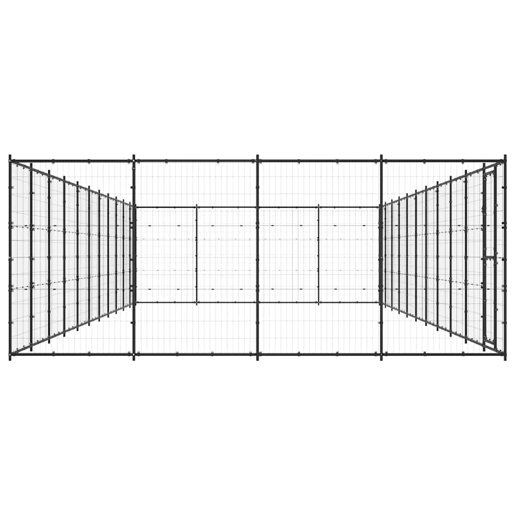 Outdoor Dog Kennel Steel 53.24 m?