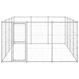 Outdoor Dog Kennel Galvanised Steel 14.52 m² - Front View