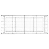 Outdoor Dog Kennel Galvanised Steel 14.52 m² - Side View
