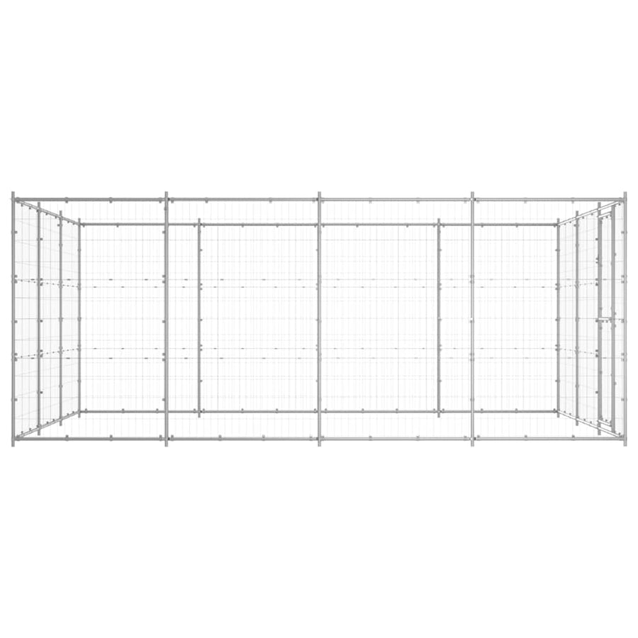 Outdoor Dog Kennel Galvanised Steel 14,52 m²
