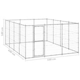 Outdoor Dog Kennel Galvanised Steel 14.52 m² - Rear View