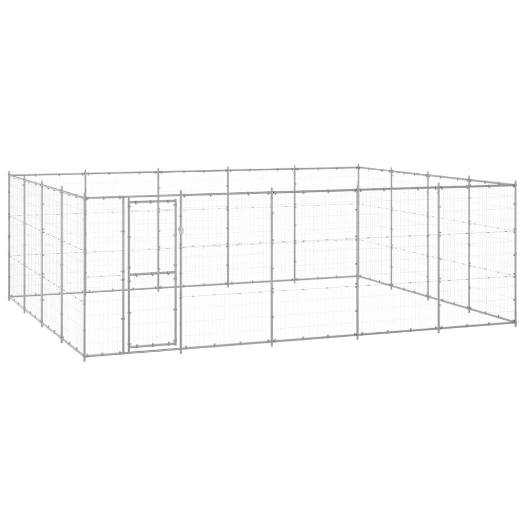 Outdoor Dog Kennel Galvanised Steel 24.2 m?