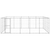 Outdoor Dog Kennel Galvanised Steel 24.2 m² - Front View