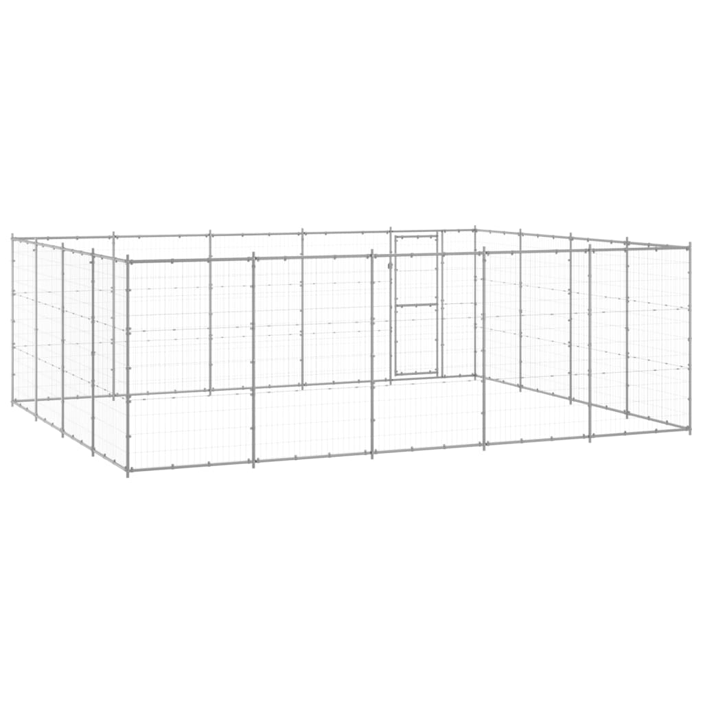 Outdoor Dog Kennel Galvanised Steel 24.2 m?