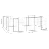 Outdoor Dog Kennel Galvanised Steel 24.2 m² - Rear View