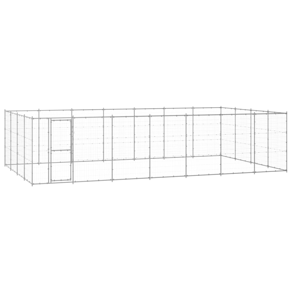 Outdoor Dog Kennel Galvanised Steel 33.88 m?