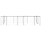 Outdoor Dog Kennel Galvanised Steel 33.88 m² - Front View