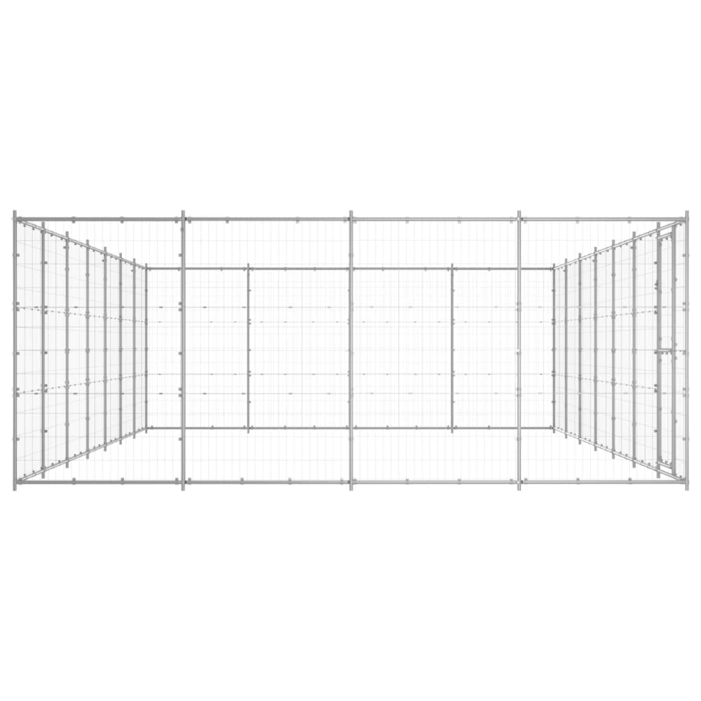 Outdoor Dog Kennel Galvanised Steel 33.88 m?