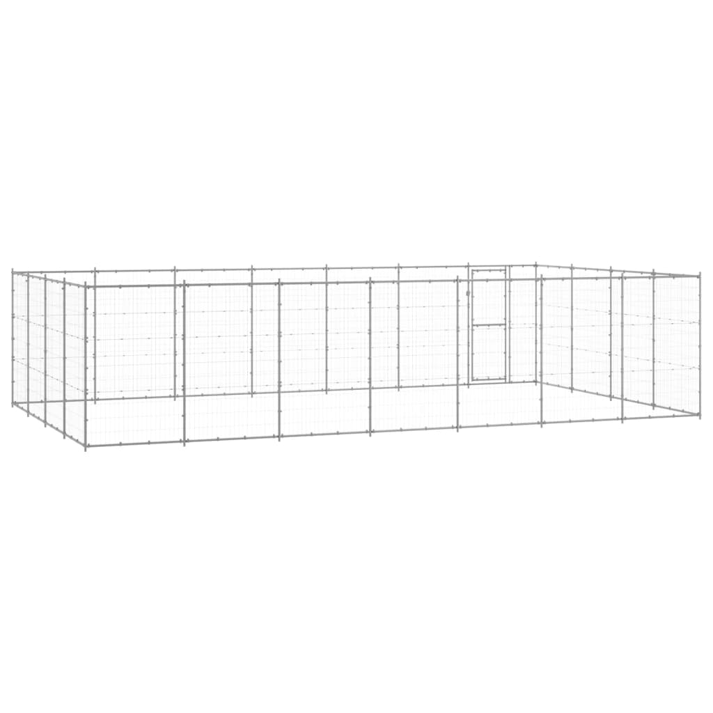 Outdoor Dog Kennel Galvanised Steel 33.88 m?