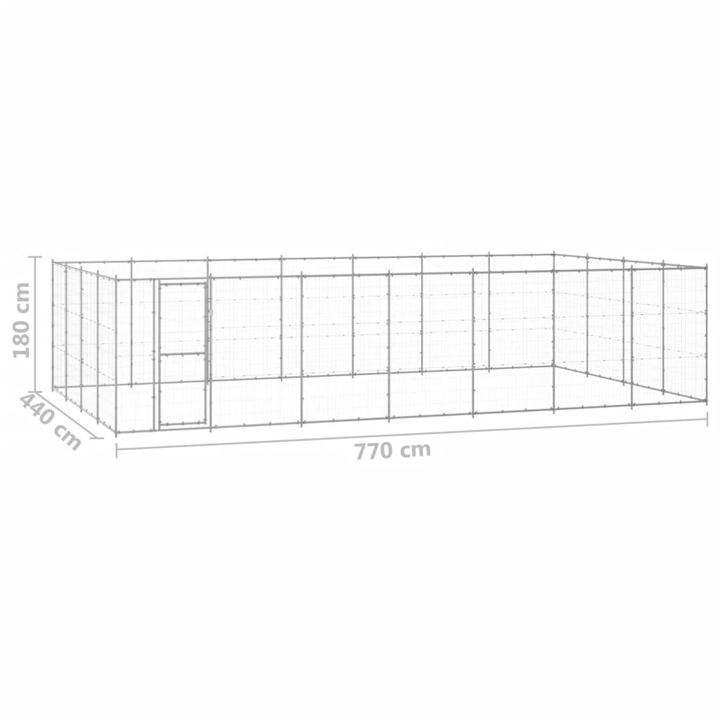 Outdoor Dog Kennel Galvanised Steel 33.88 m?