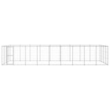 Outdoor Dog Kennel Galvanised Steel 43.56 m² - Front View