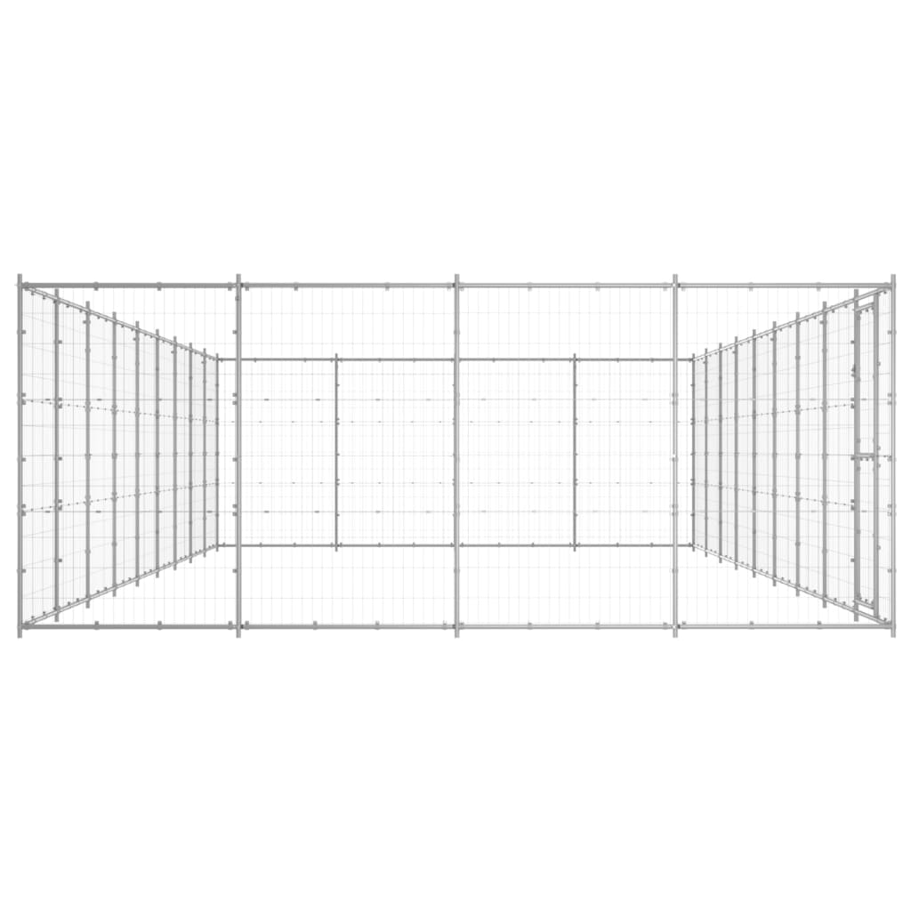 Outdoor Dog Kennel Galvanised Steel 43.56 m?