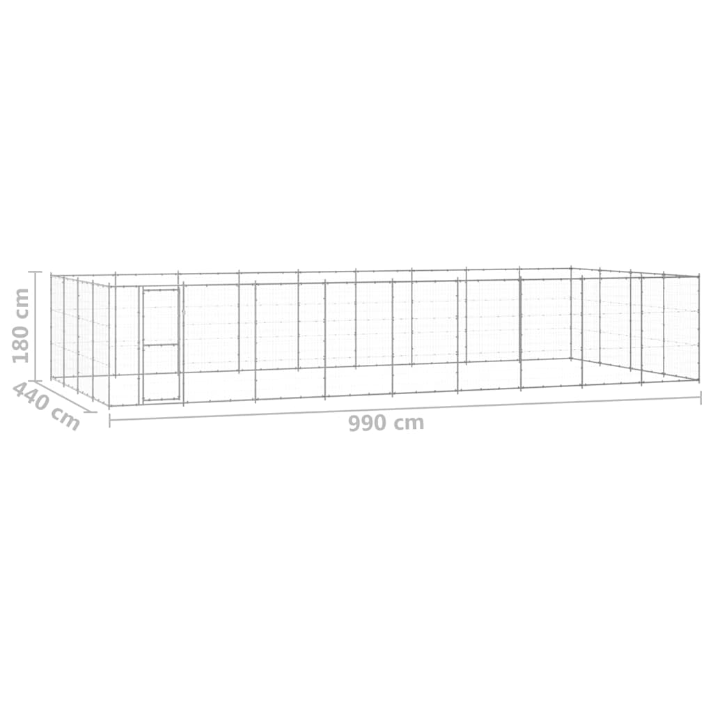 Outdoor Dog Kennel Galvanised Steel 43.56 m?