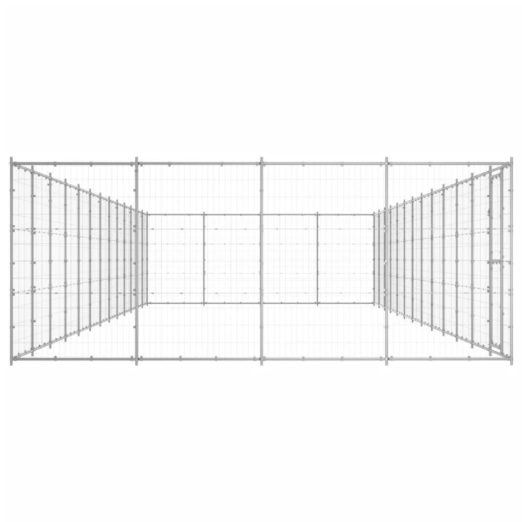 Outdoor Dog Kennel Galvanised Steel 53.24 m?