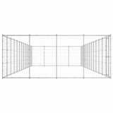 Outdoor Dog Kennel Galvanised Steel 53.24 m² - Side View